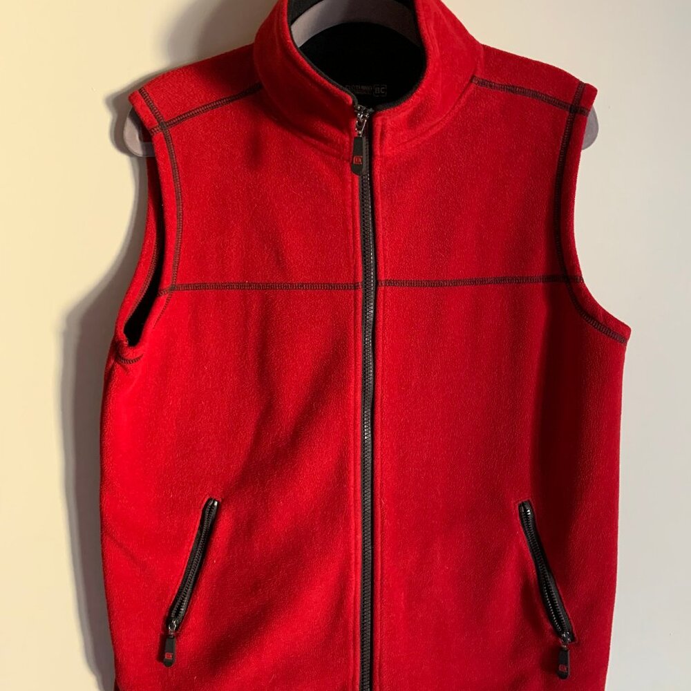BC Clothing Lined Red Fleece Zip-Up Jacket SMALL
